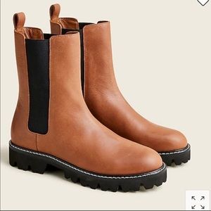 J. Crew Gwen lug-sole high-shaft Chelsea boots in leather